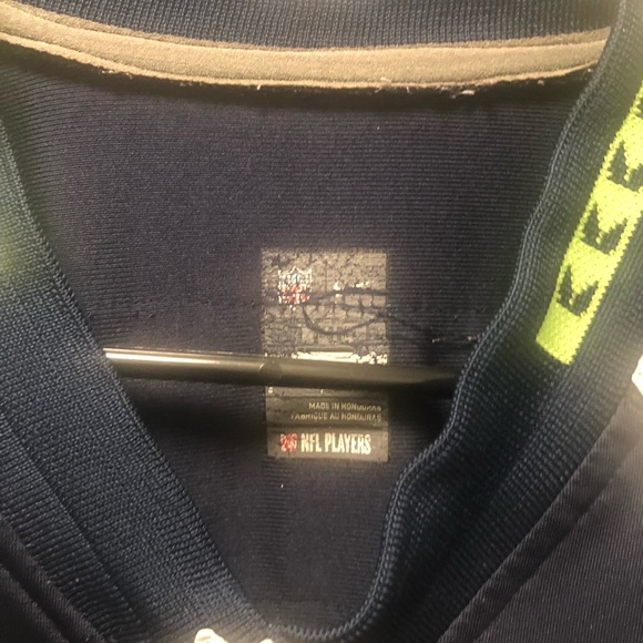 Nike On Field NFL Authentic Seattle Seahawks #12 Fan  Blue Lime Jersey Sz SM - Picture 10 of 11